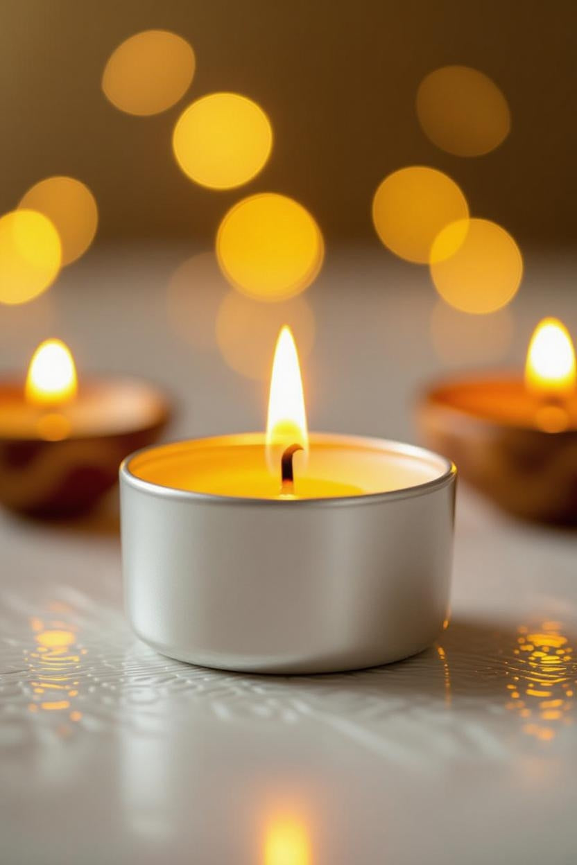 50 Wax Tealight Candles – Perfect for Diwali, Weddings, Parties & Festive Decoration. Brighten your celebrations with warm glowing lights!