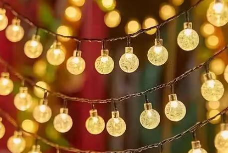 Pack of 1 Crystal Balls String Light, 14 LED Decorative Lights (Yellow, 3 Metres, Plug-in) for Festival, Diwali, Christmas, Events, Party, Wedding & Home Decoration
