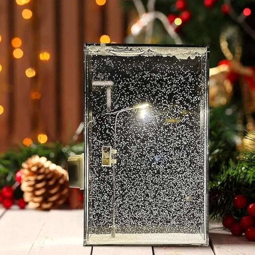 Snowfall Lamp – Handmade DIY Snow Scenery Night Light | Christmas Winter Decor with Snowflake Design | DIY Kit | Elegant Street Light Snow Globe Gift